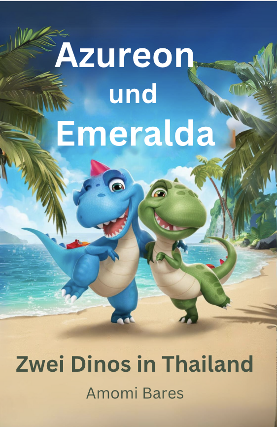 Kinderbuch Zwei Dinos, Azureon & Emeralda, in Thailand